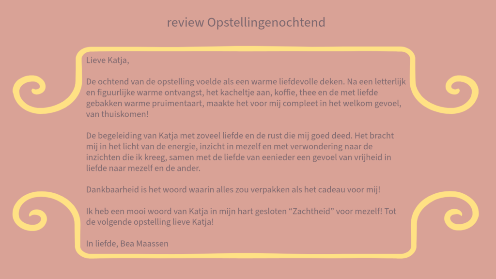 Review Opstellingenochtend TCK, Opstellingen bij Therapeutisch Centrum Kaathoven, Systemisch werk, Opstellingen, Familieopstellingen, recensie