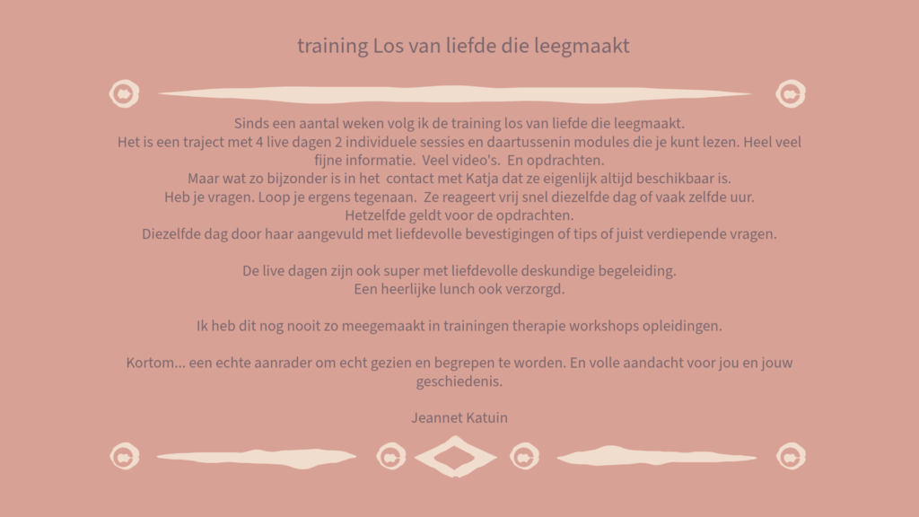 review, recensie Los van liefde die leegmaakt, ervaring deelneemster